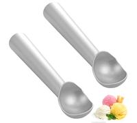 2PCS Ice Cream Scoop, Icecream Scoop, Professional Confortable Handle Ice Cream Scoops, Confortable Aluminum Ice Cream Spoons for Hard and Cookie Dough Mashed Potatoes Fruit (Silver)