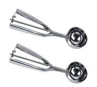 2PCS Ice Cream Scoop Set,6 cm Stainless Steel Cookie Scoop & Fruit Scoop for Ice Cream, Melon Balls, Cookie Dough, Meatballs, Mashed Potatoes & Muffins,Comfortable Non-Stick Handles