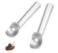 2PCS Ice Cream Scoops, Fruit Puree Mashed Potatoes, Silver Ice Cream Spoons for Dessert Shops Home Kitchens