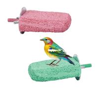 2pcs Ice-Cream Shape Bird Beak Grinding Stone, Bird Cage Perch Parrot Perch Stand Platform Foot Claw Trimmer Grinder Trimming & Chewing Toys Accessories for Budgies Cockatiels Parakeets Conures