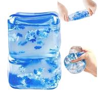 2PCS Ice Cube Squeeze Ball Sensory Toys,Ice Cube Squeeze Fidget-Toy,Squishy Fidget Cube Toys,Stress Balls for Adults,Stress Relief Sensory Toys,Blue Cube Anxiety Stress Relief Fidget-Toy