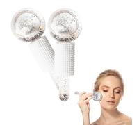 2pcs Ice Globes for Facials, Ice Roller Mold Set for Eyes and Face, Ice Balls for Face, Facial Ice Globes Mold, Skin Care Tools for Brighten Tighten Skin Hot & Cold Use (White)