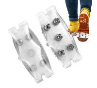 2pcs Ice Grips For Shoes And Boots Invisible, 6.4 * 13.2CM Ice Cleats For Shoes Transparent, 5-Tooth Crampons For Hiking Boots Portable Anti-slip, Elastic Silicone, For Snow, Muddy Roads, Etc