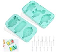 2Pcs Ice Lolly Moulds with Sticks,Silicone Popsicle Mould Reusable Ice Cream Moulds with BPA-Free Lid Easy Release Food Grade DIY Lollipop Molds for Kids Toddler Children