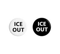 2Pcs Ice Out Pin for Men Women White Black Ice Out Button Pins Anti Ice Movement Lapel Pins Lightweight Political Activism Badge Pins Unique Fashion Round Accessories, M, Alloy Steel, no gemstone