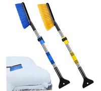 2Pcs Ice Scraper for Car 2-in-1 Removable Scalable Ice Scrapers & Snow Brushes with Comfort Handle Gentle Car Snow Removal for Windshield Brush for, Brush, Scrapers for Win