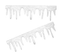 2pcs Icicle Snow Fringe Decorations, White Polyester Winter Wonderland | 47.24 X 14.17 Inch Artificial Snow Blanket, Layered Fringe Effect, for Photo Backdrops and Festive Displays