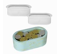 2Pcs Ideal Oval Silicone Planter Mold Practical Flower Plate Mold Concrete Pouring Resin Epoxy Casting Mold Storage Box Concrete Casting Mold for Home Desktop Decor