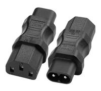 2Pcs IEC 320 C13 to C8 Adapter Converter Figure 8 2 Pin Plug, IEC C13 Female to C8 Male AC Converter for Projector Computer Monitor TV Game Consoler External Power Brick, Office Electronic Accessories