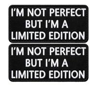 2PCS I'm Not Perfect But A Limited Edition Iron On Sew on Patch, Embroidered Patch Emblem Badge for Backpacks,Jeans, Jacket (04)