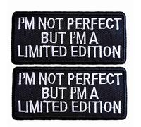 2PCS I'm Not Perfect But A Limited Edition Iron On Sew on Patch, Embroidered Patch Emblem Badge for Backpacks,Jeans, Jacket (04)