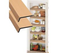 2Pcs Imitation Wood Grain PVC Wire Rack Cover for Pantry, Removable Shelf Protector for Kitchen and Closet Shelving(64x12in/163x30cm)
