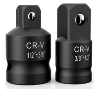 2PCS Impact Socket Adapter and Reducer Set,1/2" to 3/8" & 3/8" to 1/2" Impact Adapter Set Breaker Bar Wrench Conversion Kit Mechanic Tools