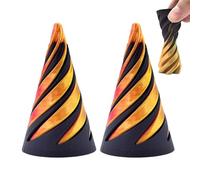 2Pcs Impossible Pyramid Passthrough Sculpture Stress-Relief Fidget Toy, The Impossible Cone Spiral Cone Fidget Toy 3d Printed Toys Spiral Push & Spin Desktop Toy
