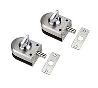 2pcs in Pack ZONADAH 304 Stainless Steel Glass in Door Locks, Floor Latch Lock, Bolt Ground Lock for Bathroom Toilet Shop Frameless Glass Doors - Half Round