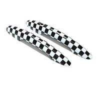 2PCS in Set The Black Flag Door Handle Cover Sticker Trim/Fit for MINI Cooper S JCW F56 F57 Car-Styling Exterior Parts Accessories(Checker,with Hole and Light)