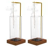 2Pcs Incense Holder, Mess-Free Incense Burner with Removable Glass Anti-Ash Flying Perfect for Meditation Yoga Relaxation, Home Decor