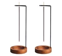 2Pcs Incense Holders, Upside Down Incense Stick Holder with Ash Catcher, Wooden Meditation Accessories for Sticks & Scentsicles, Yoga, Spa and Home Decor