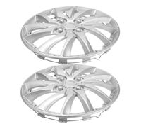 2pcs Inch Automotive Wheel Hub Caps Replacement Covers for Cars | Plastic Silver Finish, Tool Free Mounting, Protects Hub from Scuffs, for Wheel Upgrade and Spare Tire Use