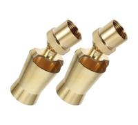 2pcs Inch Dn25 Brass Fountain Nozzle Head with 360 Rotation | Copper and Brass Build, Universal Joint and Threaded Base, Double Outlet for Koi Ponds and Landscape Fountains