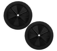2pcs Inch Replacement Wheel for Folding Wagon Cart, Black | Widened Tread, Deep Grooves, Plastic and Metal Build, Stable Hauling on Slippery Surfaces