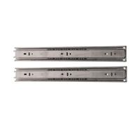 2pcs Inch Side Mount Drawer Slides Full Extension Ball Bearing | Cold Rolled Steel, Three-section Telescopic Design, Silver Finish, for Tool Drawers, Office Furniture