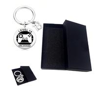 2PCS Including 1 Gamer Keyring and 1 Black Gift Box, Personalised 18th Birthday Gifts Game Controller Design Key Chains, 18 Year Old Boy Gifts Ideas with Number 18 Identification Funny Presents