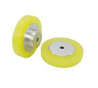 2PCS Industrial Encoder Meter Measuring Roller Rubber Wheel Wear-resistant non-slip Polyurethane Synchronizer Wheel for Rotary Encoder Marking Machine Inkjet Printer (Diameter 68mm(hole diameter 6mm))
