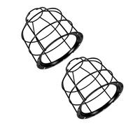 2pcs Industrial Light Bulb Cage Guard, Iron Wire Lamp Shade | Black Metal Frame, Accident Prevention and UV Resistant Durability, High Temperature Stability, Easy Cleaning