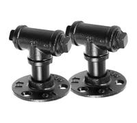 2pcs Industrial Style Pipe Handle Cabinet Pulls in Black Iron, Vintage Furniture Handles with Excellent Durability and Stable Design, for Industrial Decor and Bar Cabinet Door