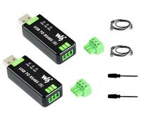 2PCS Industrial USB TO RS485 Converter Bidirectional Adapter Board, Original CH343G and SP485EEN Chip Onboard TVS/Resettable Fuse Protection Circuits, Transmission Distance up to 1.2km