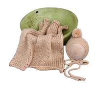 2pcs Infant Photography Outfit Turban and Wrap Set Photo Studio Basket Carpet Baby Photo Shoot Props Shower Supply Toddler Photo Accessories