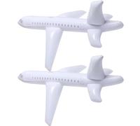 2Pcs Inflatable Airplane, 39 Inch White Large Airplane Balloons, Realistic Impact-Proof Blow Up Toy for Outdoor, Party Favors, Swimming Balloon Toy