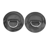 2pcs Inflatable Boat Kayak D Ring Pad Patch PVC Marine Stainless Steel Fixed Buckle (Red) (Inflatable Boat D Ring Pad, Inflatable Boat D Ring Patch, Kayak D Ring Buckle) (Black)