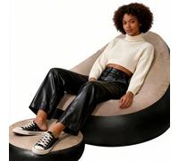 2Pcs Inflatable Chair With Foot Stool Inflatable Couch Portable Inflatable Chairs For Gaming Reading Movie Watching Camping