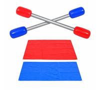 2PCS Inflatable Garden Toys Gladiators, Inflatable Gladiator Game Set with 143 cm Sticks and 50 cm Mats, Red and Blue Duel Sticks Set for Youth, Outdoor Party Games, Garden Fun, Beach Game Activities
