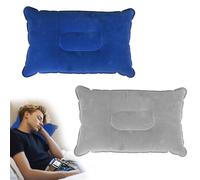2Pcs Inflatable Pillow Blow up Pillow Soft Portable Water-Resistant Neck Pillows for Camping Beach Sunbed Airplane Car Office Travel, 34*22cm Adjustable Firmness, Easter Back to School Season Gifts