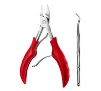 2Pcs Ingrown Toenail Tools Kit Stainless Steel Nail Cuticle Pliers Clipper Lifter Fingernail Scissors for Thick Care with Ergonomic Anti-Slip Handle Rust-Proof Water-Proof