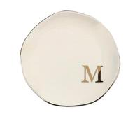 2pcs Initials Ring Dish Jewery Tray With Personalized A-Z Monogrammed Wedding Engagement For Women Friends Sister,Ceramic White For Storing Jewelry And Ornaments(Color 12)