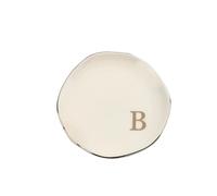 2pcs Initials Ring Dish Jewery Tray With Personalized A-Z Monogrammed Wedding Engagement For Women Friends Sister,Ceramic White For Jewelry(Color 3)