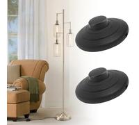 2PCS Inline Floor Lamp Foot Switch, 250V 2A Foot Pedal Push Switch for Floor Lamps, Table Lights, And Standing Lamps Black Round Foot Press Switch for 3 Core Cables (70mm Diameter)