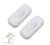 2Pcs Inline Light Switch,250v In Line Switch for Lamps,6amp Lamp Switc,Double Pole Inline Switc Accepts for Desk Lamp Light Bulb White Torpedo