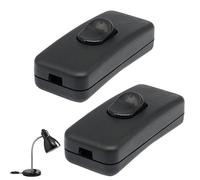 2PCS Inline Switch Plastic Torpedo Switch Black Lamp Switch Inline Lamp Switch Accept Round or Flat Wire 250V Inline Switch for Table Lamp Light Bulb Small Inline Light Switch and In Line Switch