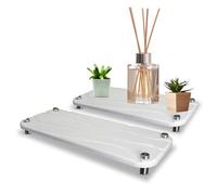 2pcs Instant Water Absorbing Stone Tray - Stone Soap Tray for Bathroom & Kitchen