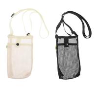 2pcs Insulated Cup Protector Water Bottle Carrier | Polyester Mesh Construction, Crossbody Carry for Commuters and Fitness Enthusiasts, Reusable Drink Bottles
