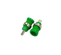 2pcs Insulated Safety 4MM Banana Plug Socket Jack Panel Mount Binding Post Connector Multimeter Banana Head Female 32A(CP Green 2pcs)