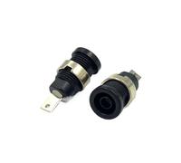 2pcs Insulated Safety 4MM Banana Plug Socket Jack Panel Mount Binding Post Connector Multimeter Banana Head Female 32A(CP Black 2pcs)
