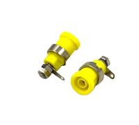 2pcs Insulated Safety 4MM Banana Plug Socket Jack Panel Mount Binding Post Connector Multimeter Banana Head Female 32A(LW Yellow 2pcs)