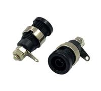 2pcs Insulated Safety 4MM Banana Plug Socket Jack Panel Mount Binding Post Connector Multimeter Banana Head Female 32A(LW Black 2pcs)