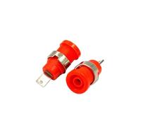 2pcs Insulated Safety 4MM Banana Plug Socket Jack Panel Mount Binding Post Connector Multimeter Banana Head Female 32A(CP Red 2pcs)